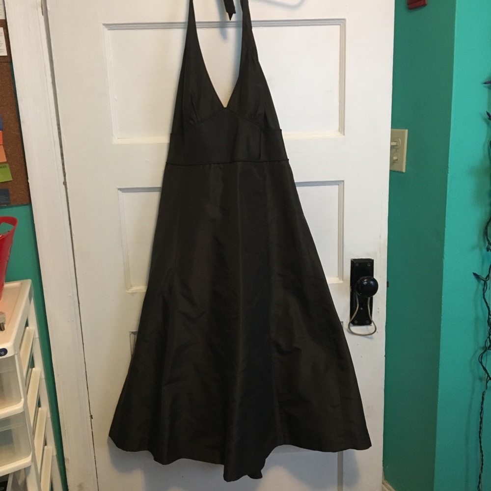 JCREW - Silk Dark Brown Halter Dress